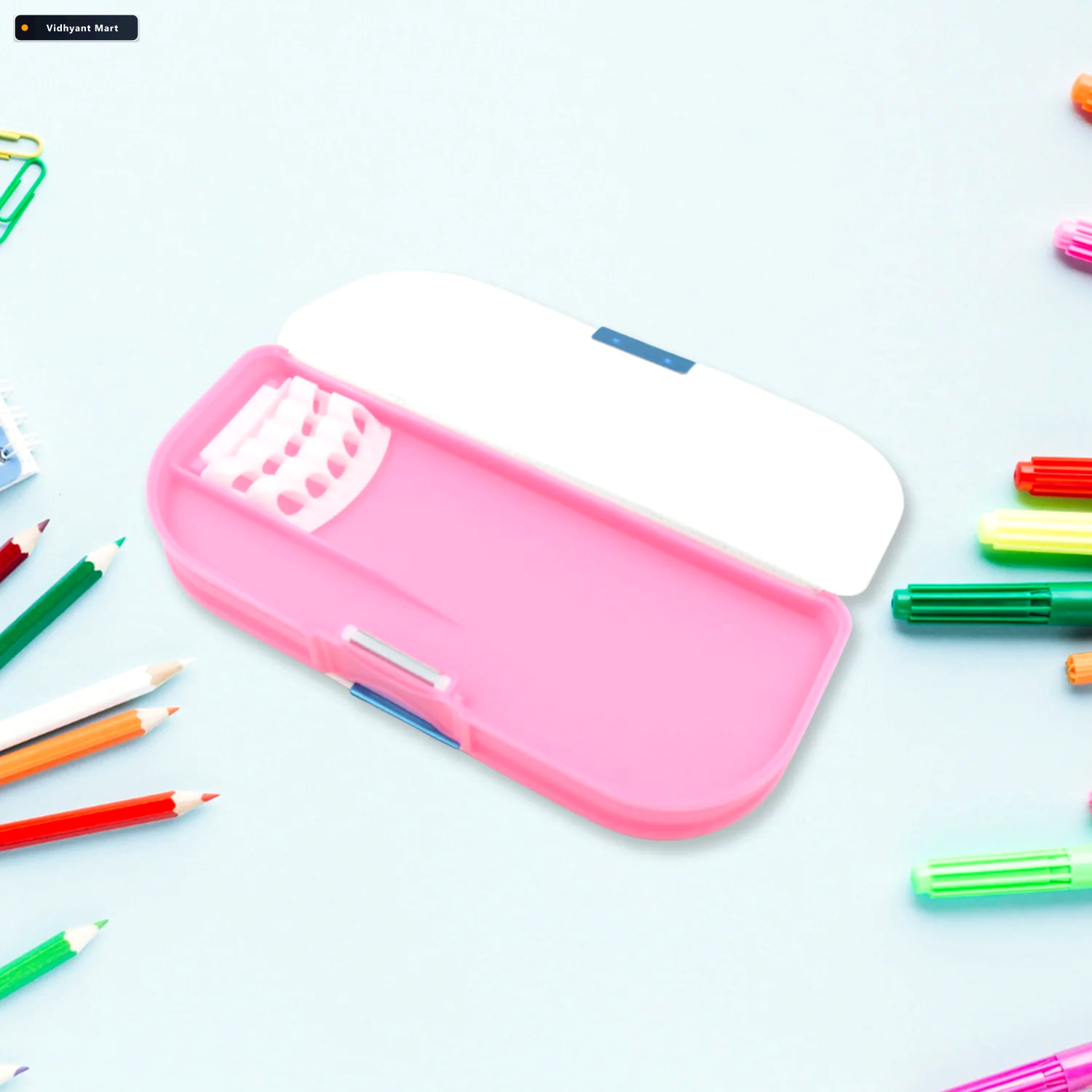 Vidhyant Mart Cartoon Pencil Box 2 Compartment For Kids Deskrova 3