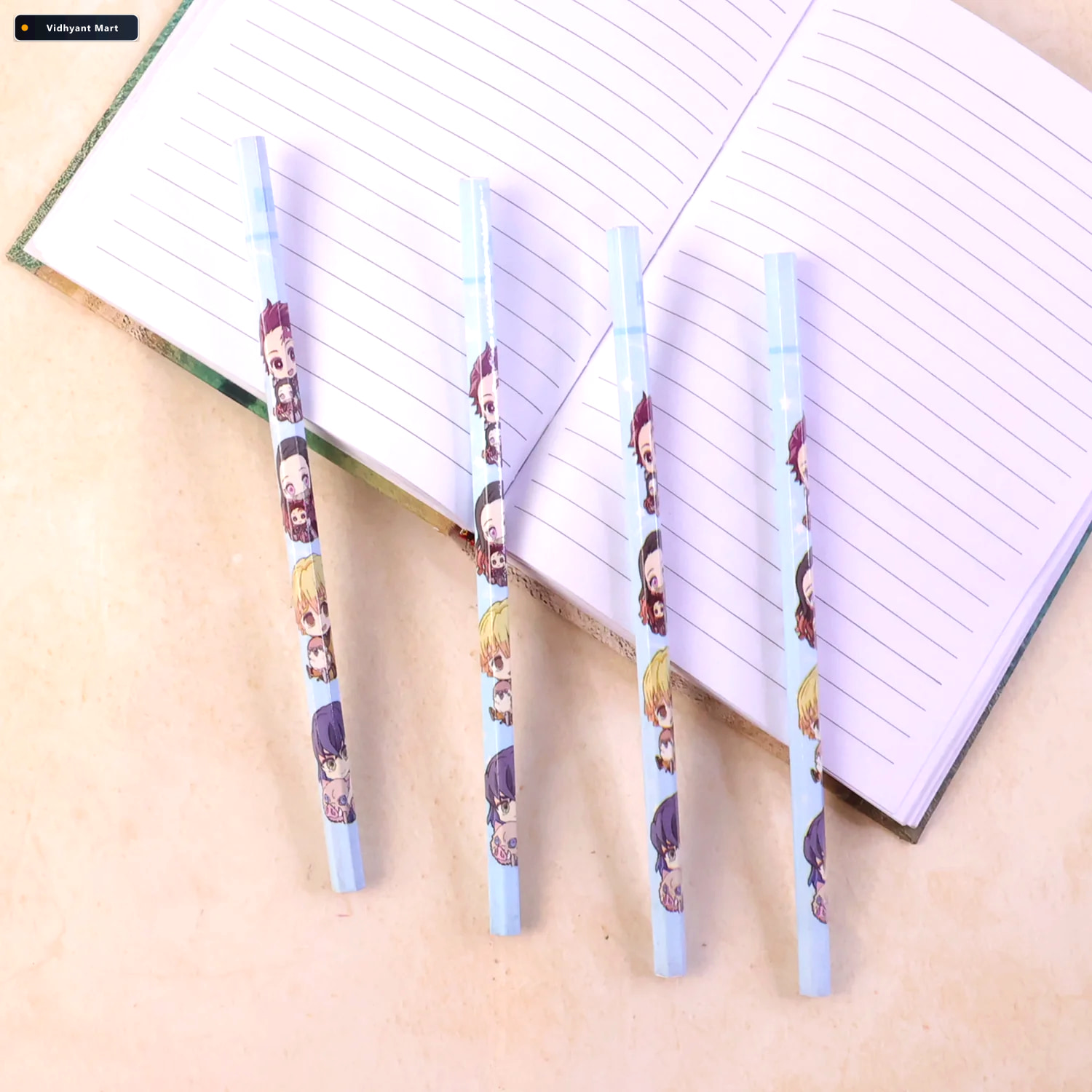 Vidhyant Mart Cartoon Printed Pencil Set 4 Cute School Writing P 4