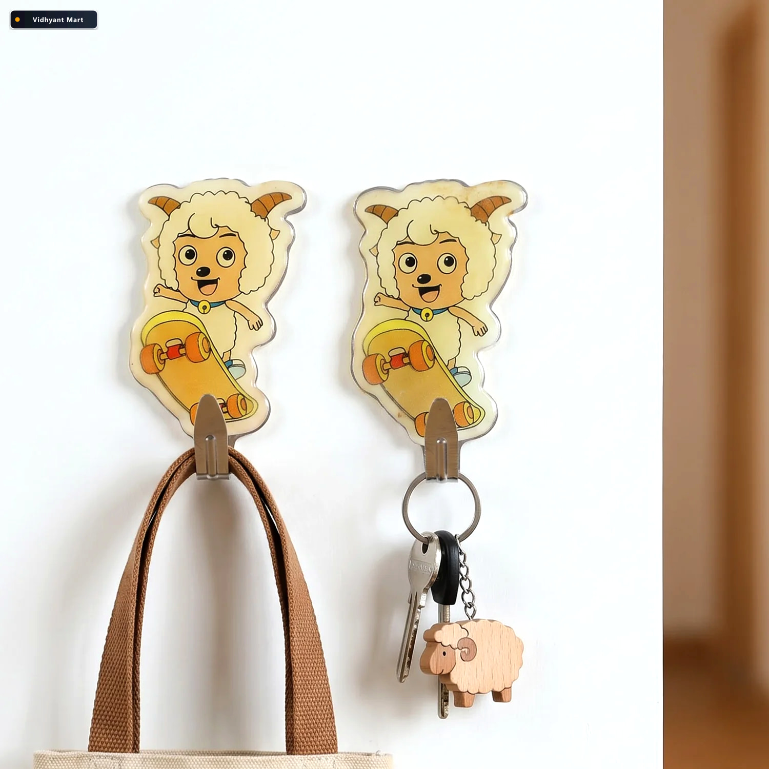 Vidhyant Mart Cartoon Self Adhesive Wall Hooks For Kitchen Mixed 3
