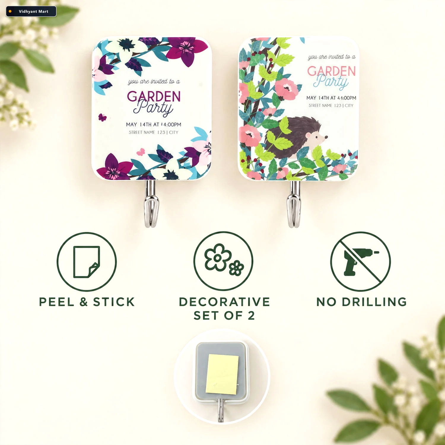 Vidhyant Mart Cartoon Sticky Hooks For Office Desk Cubicle And C 3