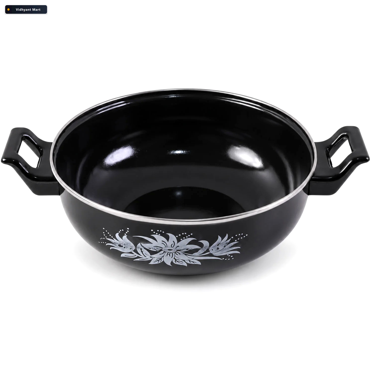 Vidhyant Mart Cast Iron Kadai Traditional 14 Inch Durable Pan In 3