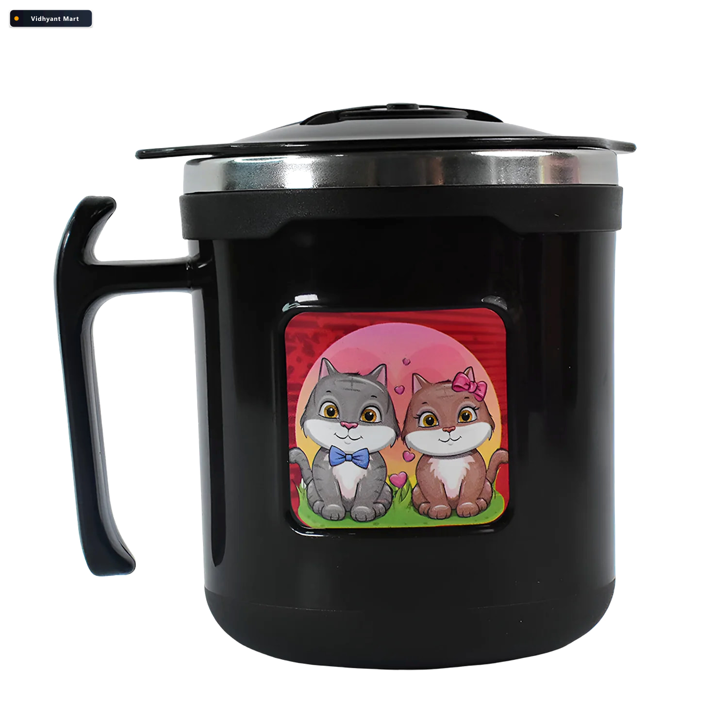 Vidhyant Mart Cat Mug 250 Ml Insulated Stainless Steel For Kids 4