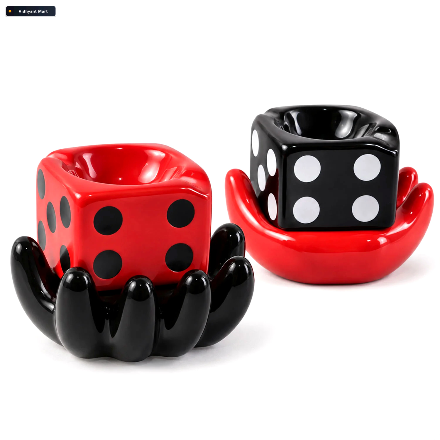 Vidhyant Mart Ceramic Ashtray Colourful Retro Smoking Accessory 4