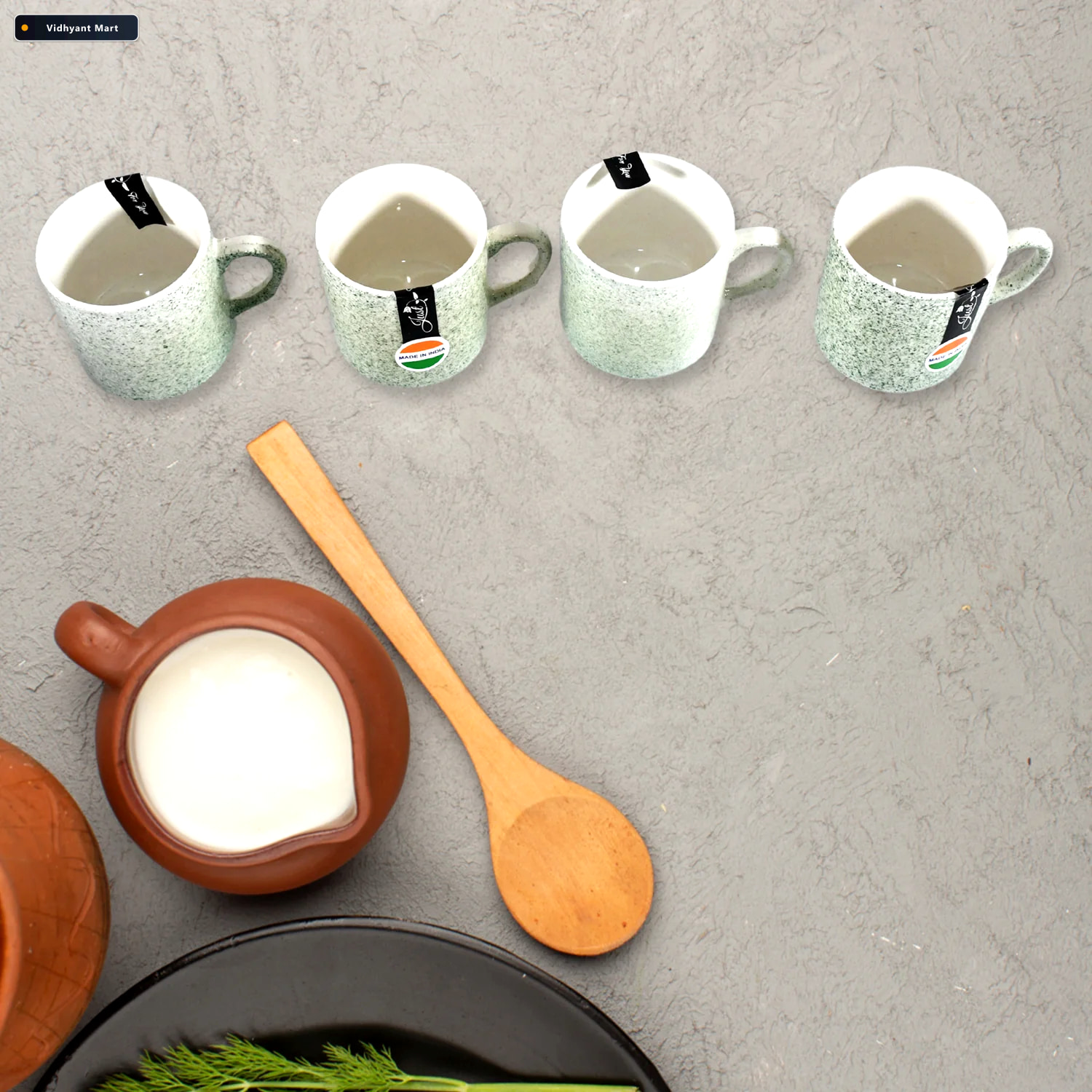 Vidhyant Mart Ceramic Snack Tea Set 6 Piece Serving Serve Stella 3