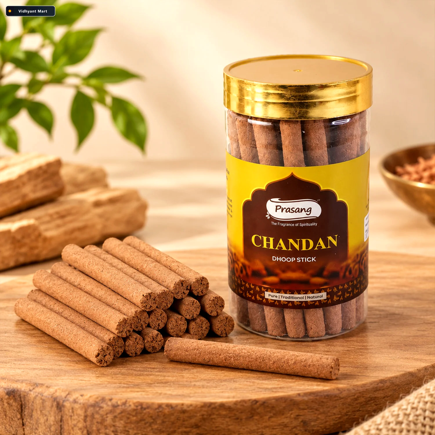Vidhyant Mart Chandan Dhoop Sticks Jar For Daily Puja Prayer And 3