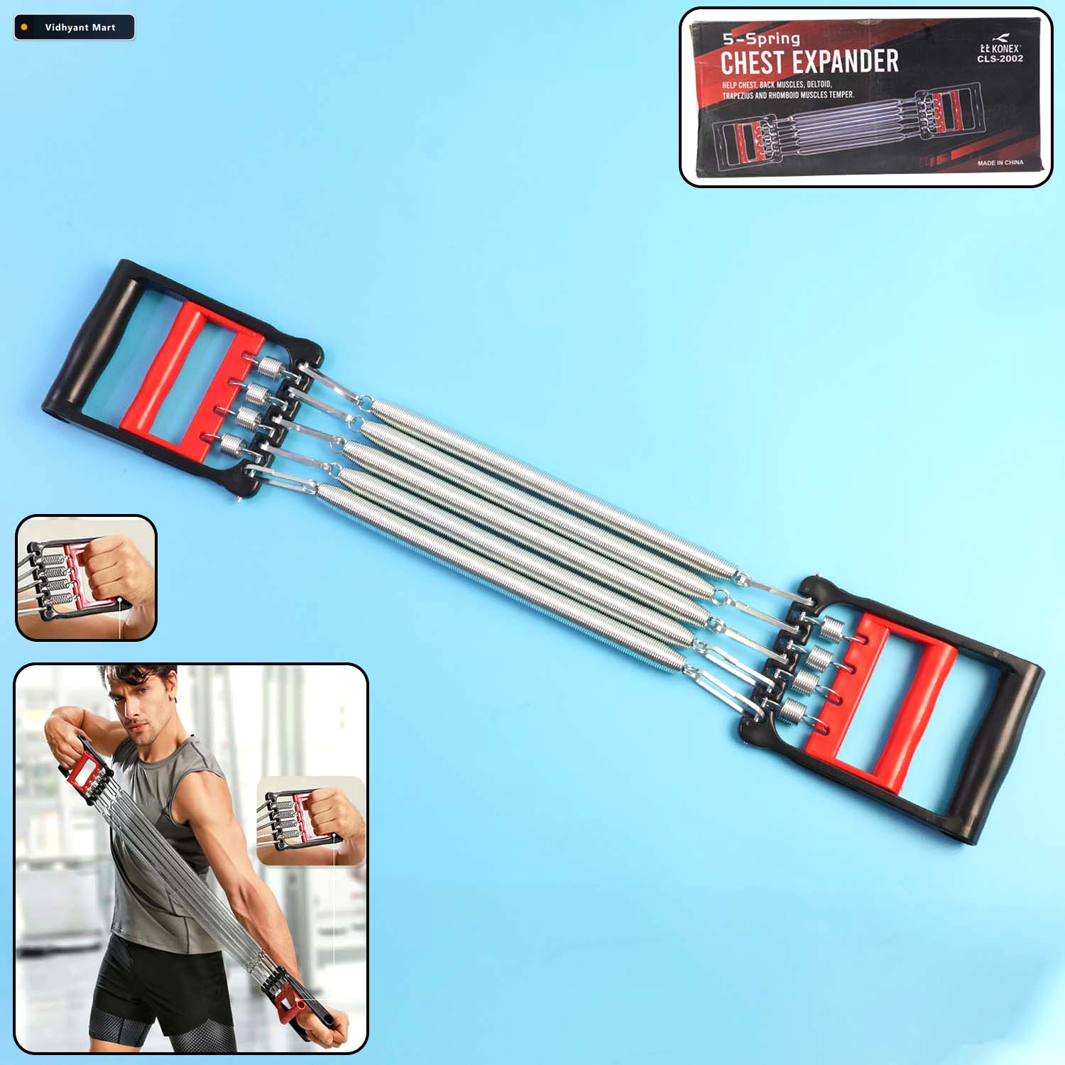 Vidhyant Mart Chest Expander With 5 Adjustable Springs Home Uppe 1