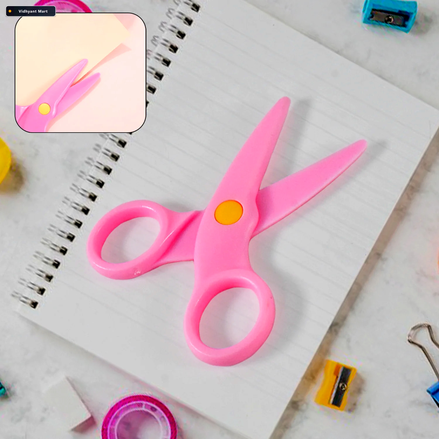 Vidhyant Mart Child Safe Plastic Scissors Set For Creative Toddl 1