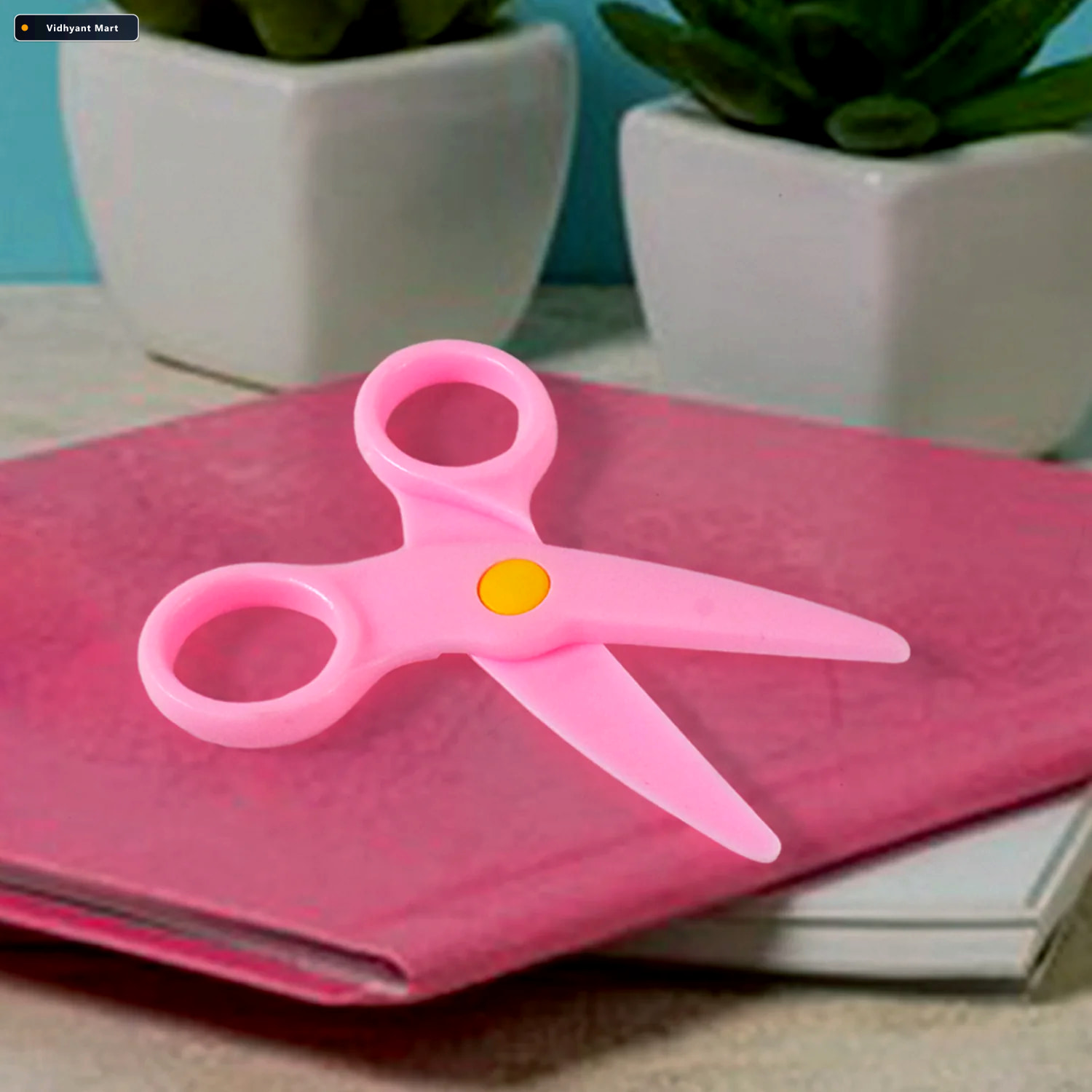 Vidhyant Mart Child Safe Plastic Scissors Set For Creative Toddl 3