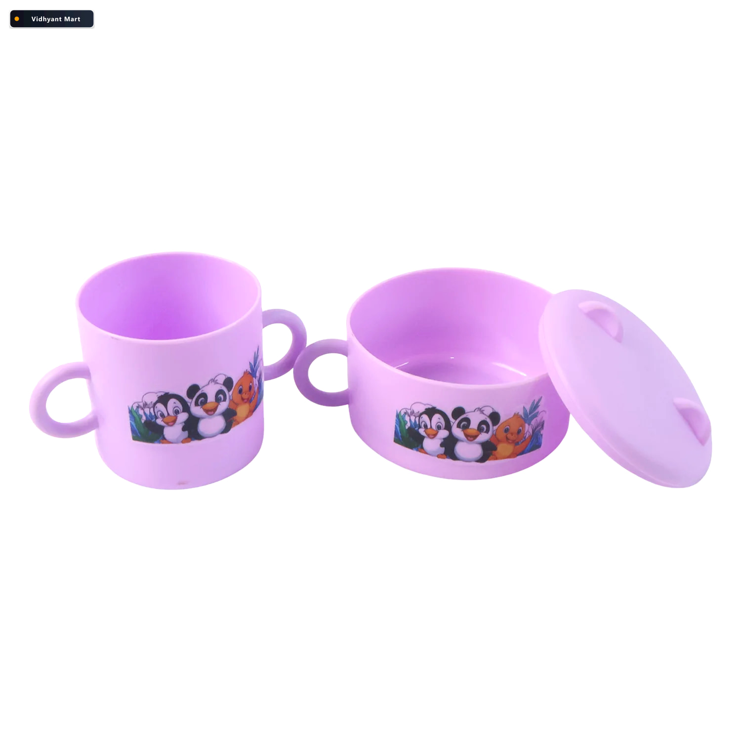 Vidhyant Mart Childrens Tableware Dining Set Durable Panda Print 3