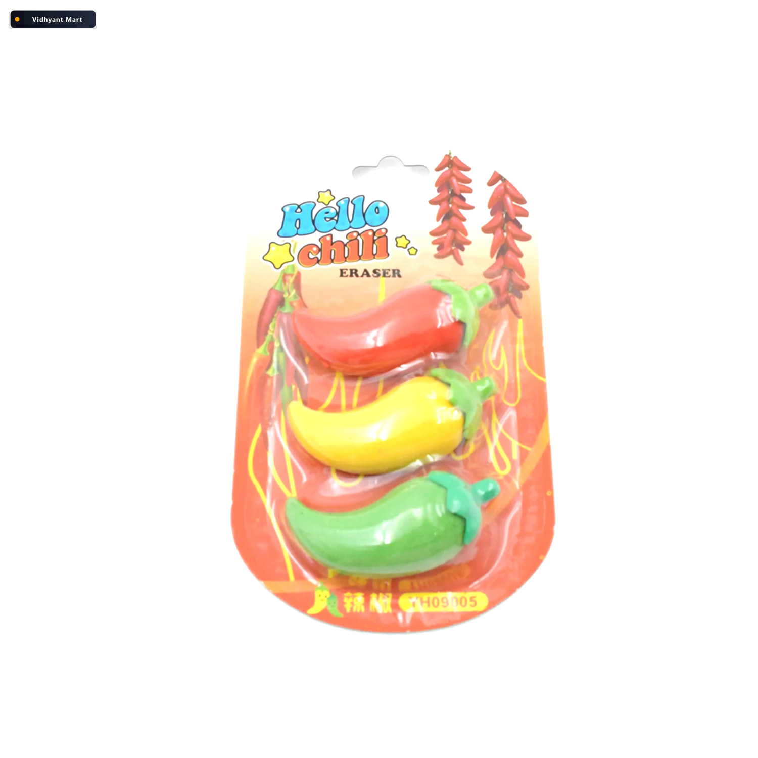 Vidhyant Mart Chili Shape Erasers Fun 3d Mini Eraser Set 3 Pc Wr 4