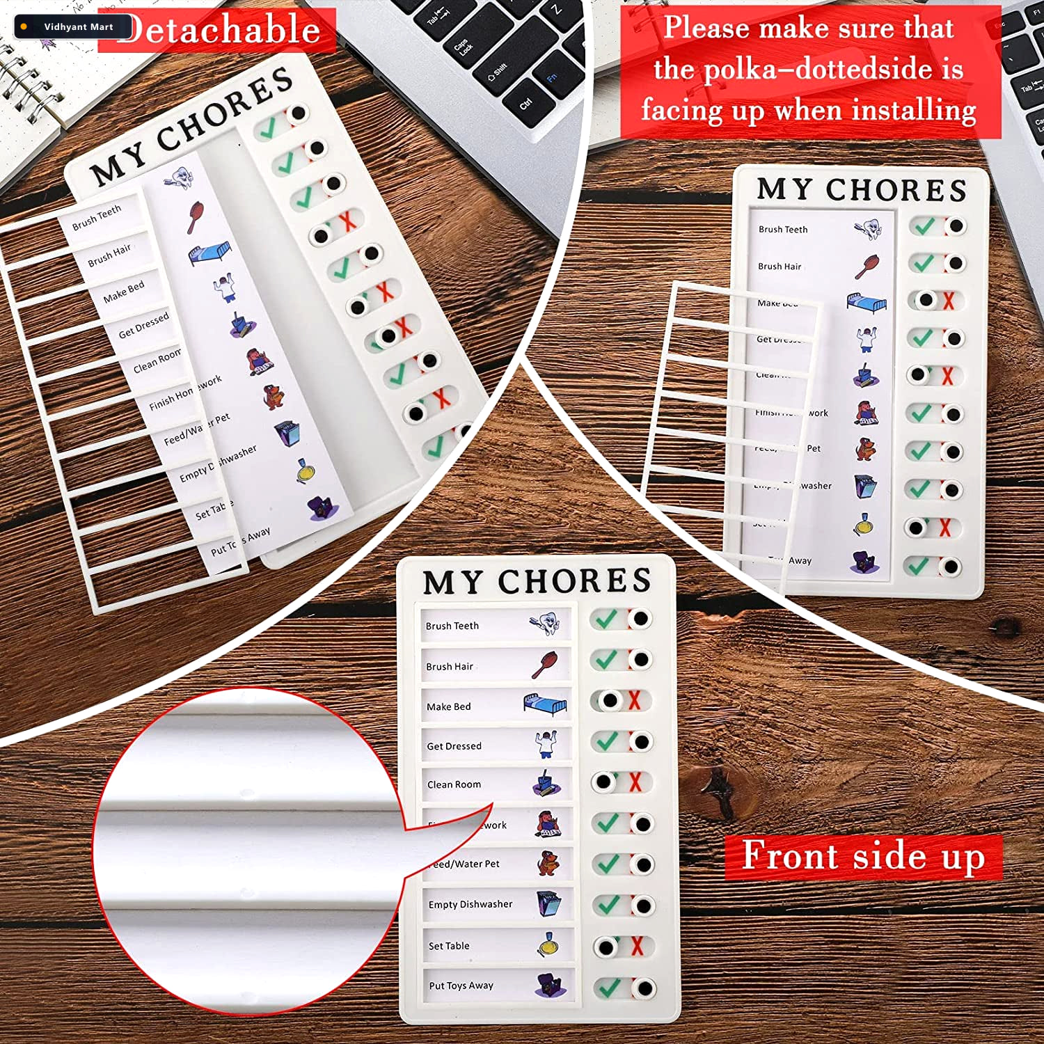 Vidhyant Mart Chores Note Board Daily Task Planner Reminder Folo 3