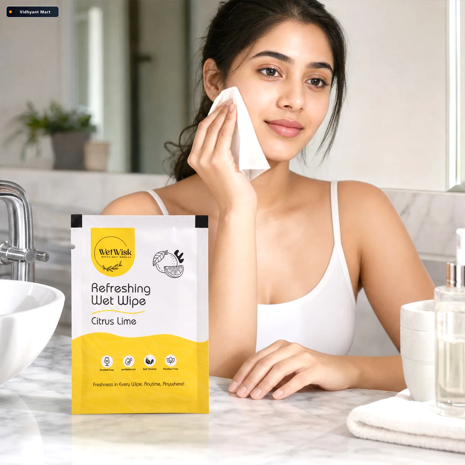 Vidhyant Mart Citrus Lime Wet Wipes Refreshing Gentle Face Hand 2