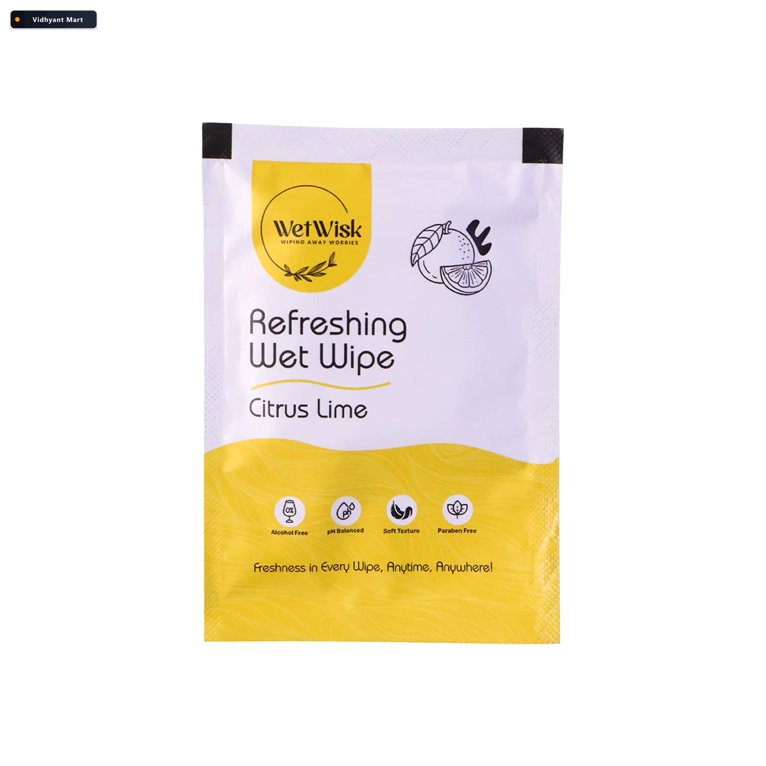 Vidhyant Mart Citrus Lime Wet Wipes Refreshing Gentle Face Hand 3