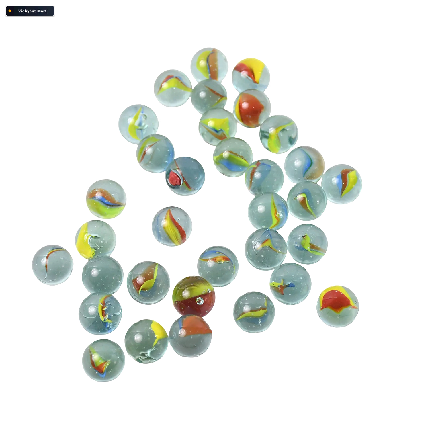 Vidhyant Mart Classic Glass Marbles For Kids Set Of Approx 35 Vi 4