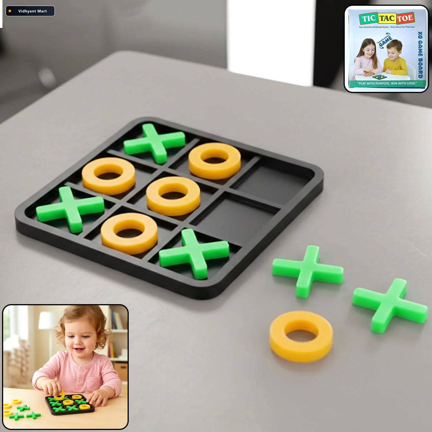 Vidhyant Mart Classic Tic Tac Toe Board Game Fun Educational Set 1