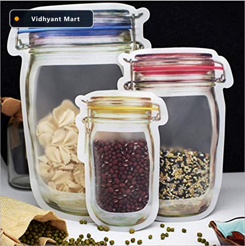 Vidhyant Mart Clear Jar Shaped Stand Up Food Pouches With Zipper 2