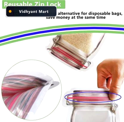 Vidhyant Mart Clear Jar Shaped Stand Up Food Pouches With Zipper 3
