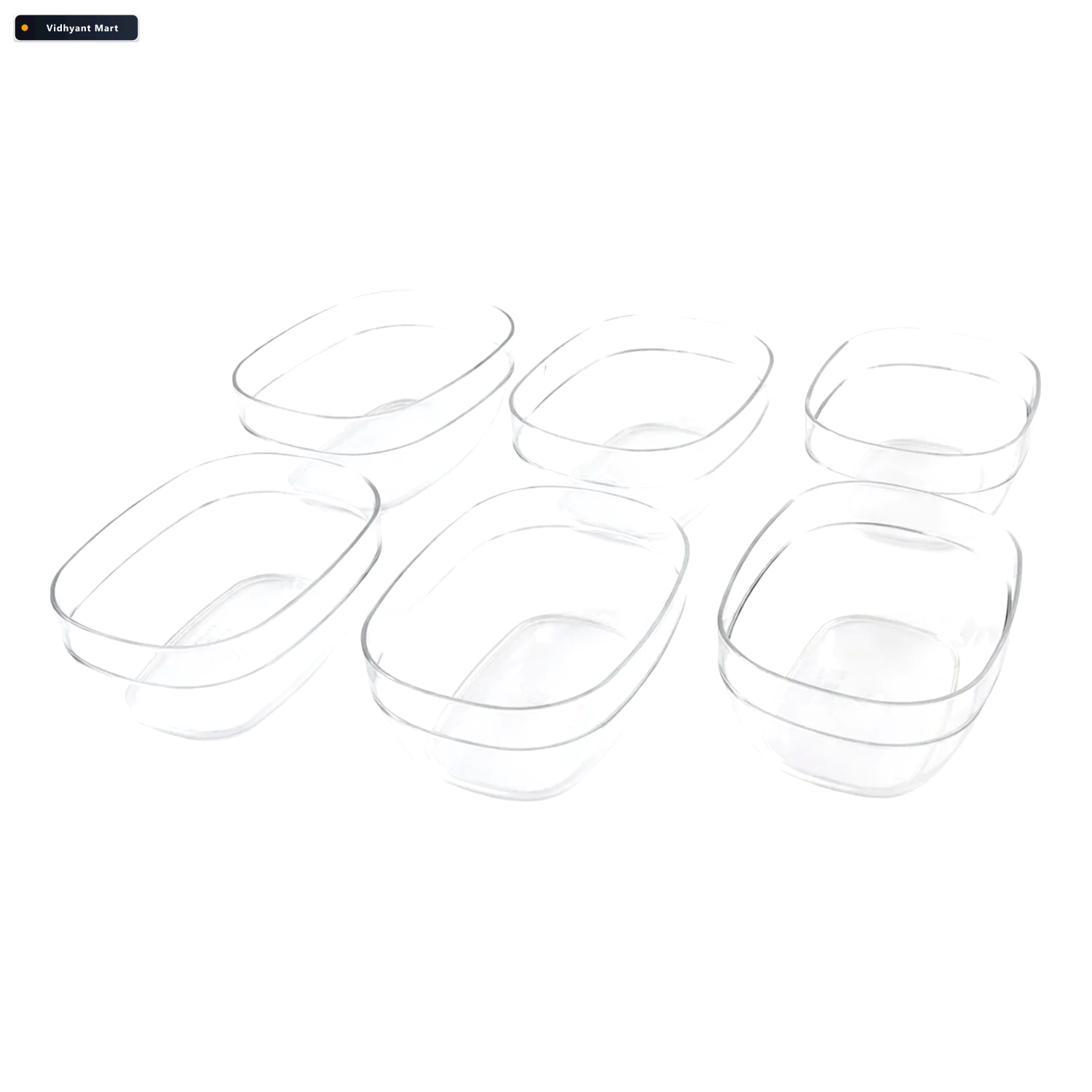 Vidhyant Mart Clear Oval Serving Bowls Set 6 Piece Multipurpose 4
