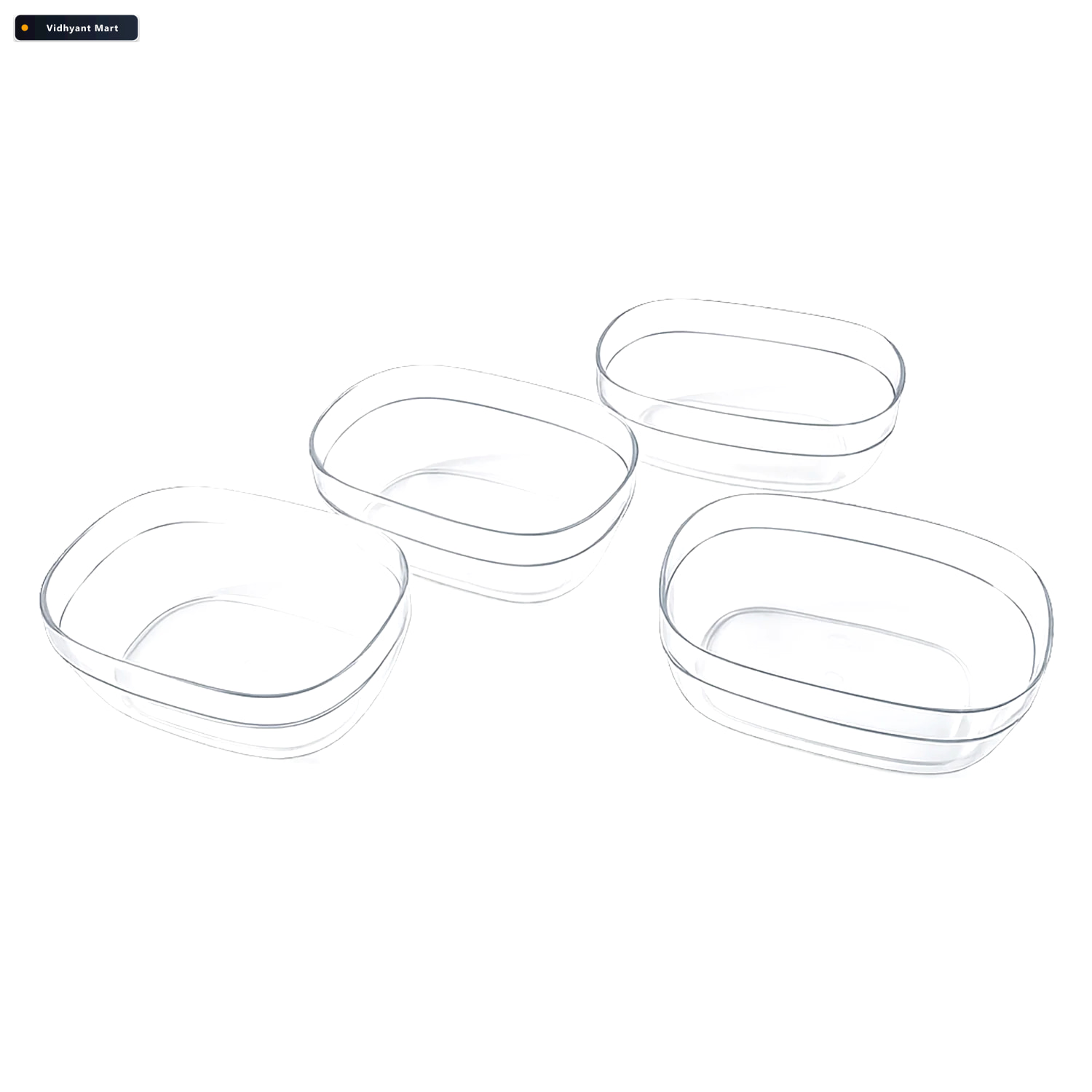 Vidhyant Mart Clear Serving Bowl Set 4 Durable Multipurpose Bowl 4