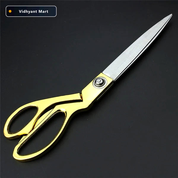 Vidhyant Mart Cloth Cutting Scissors Gold Silver Plated Heavy Du 2