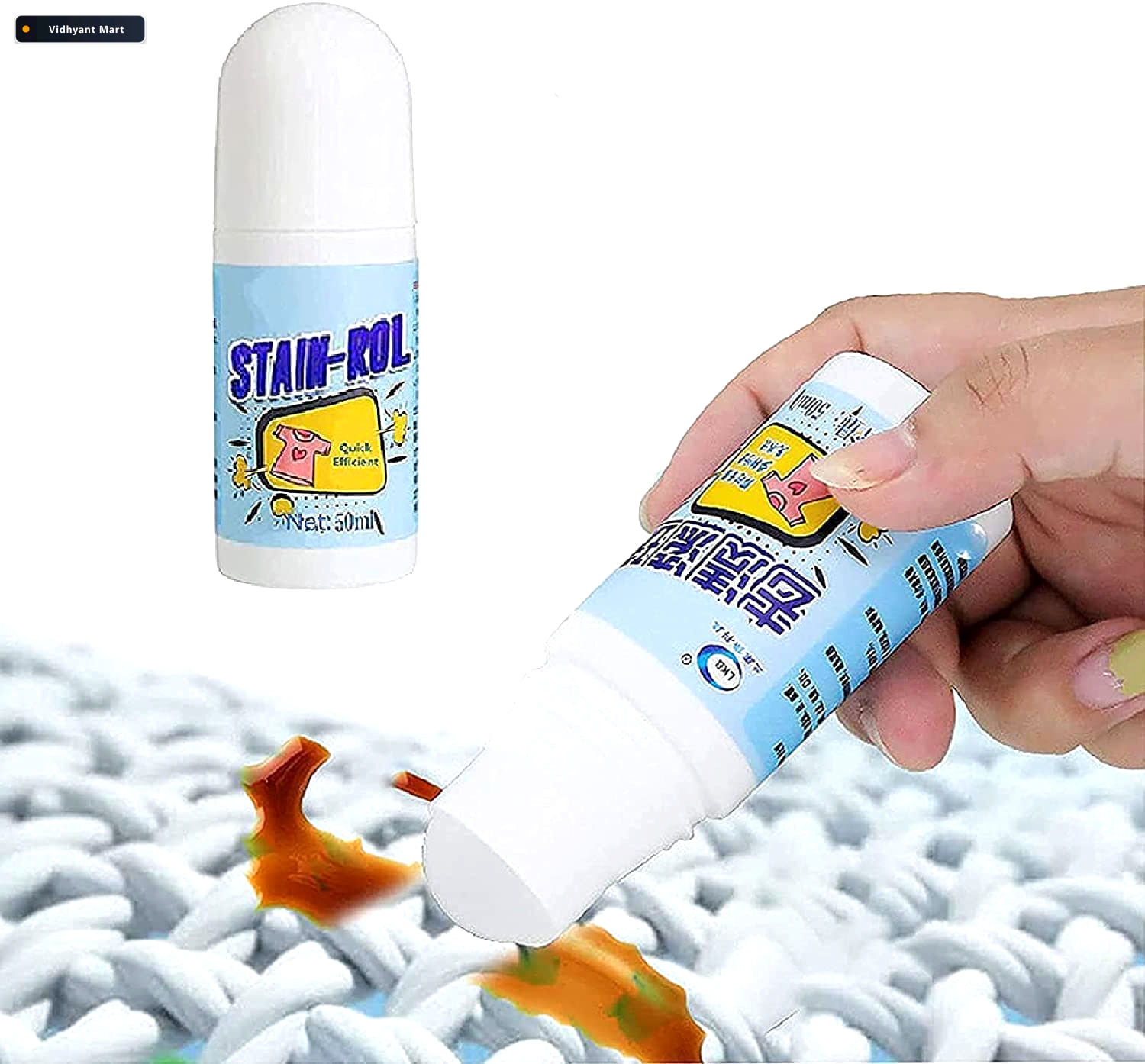 Vidhyant Mart Clothes Stain Remover Roller Travel Friendly 50ml 2