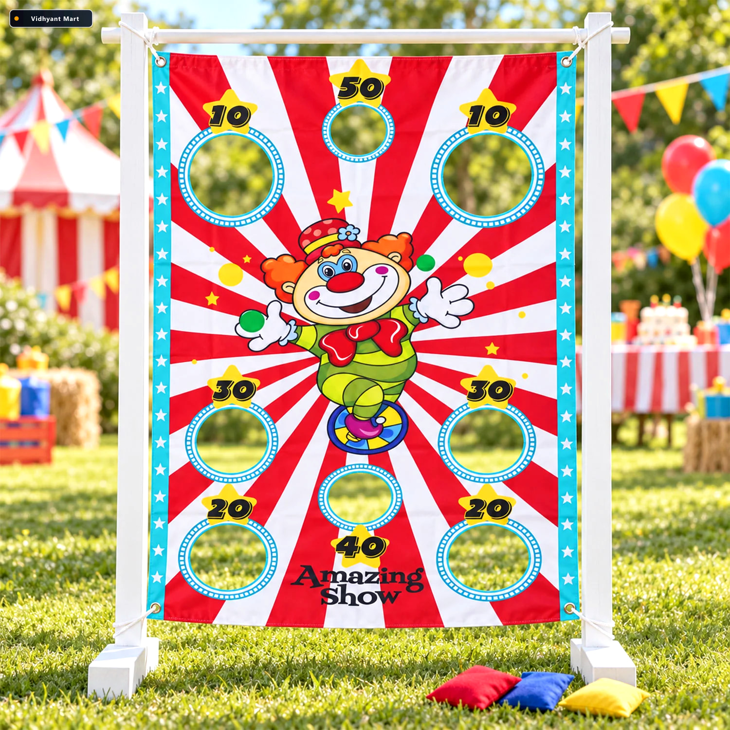 Vidhyant Mart Clown Toss Game Target Banner With Scoring Holes F 2