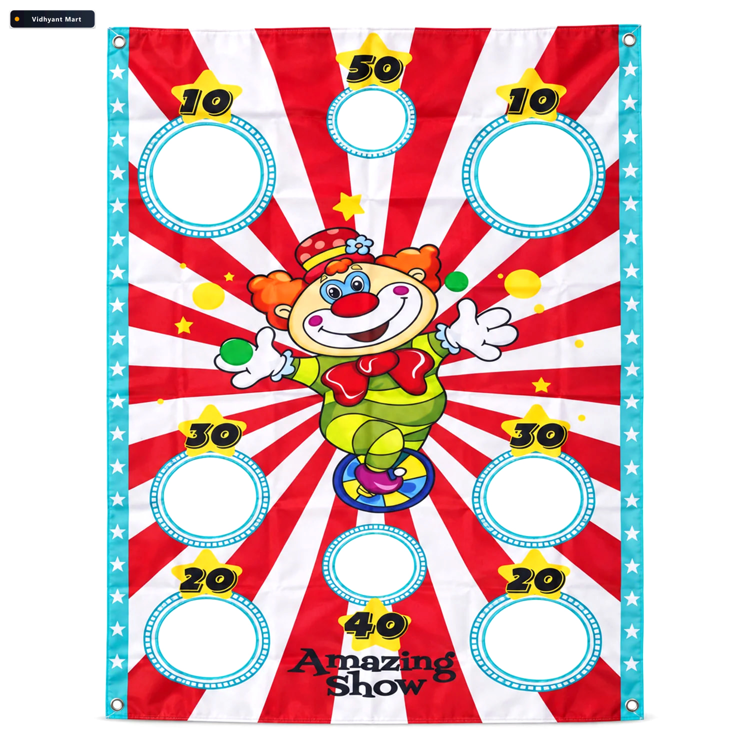 Vidhyant Mart Clown Toss Game Target Banner With Scoring Holes F 4