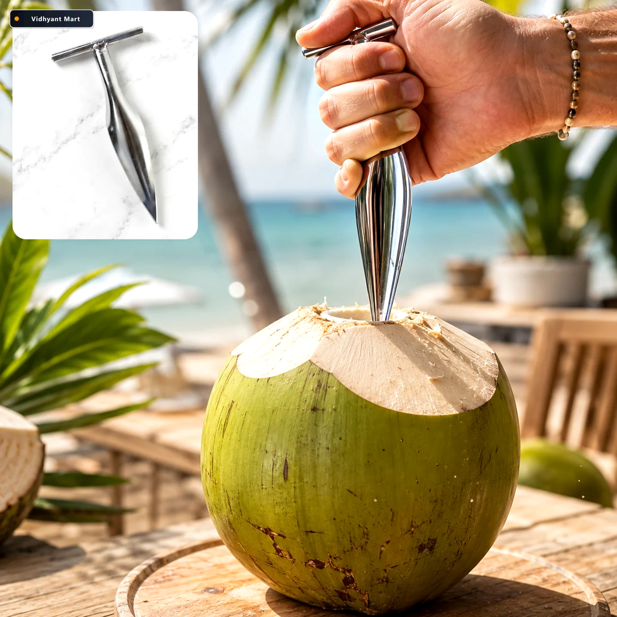 Vidhyant Mart Coconut Breaker Stainless Steel With Comfortable T 1