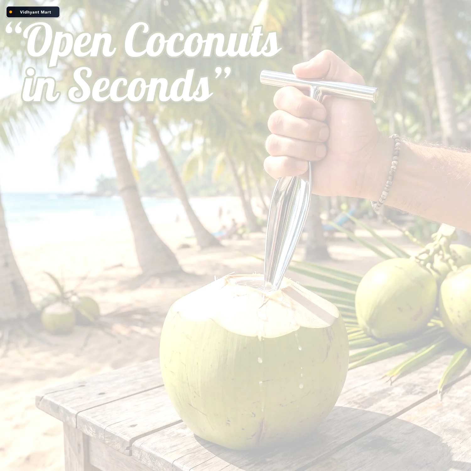 Vidhyant Mart Coconut Breaker Stainless Steel With Comfortable T 3