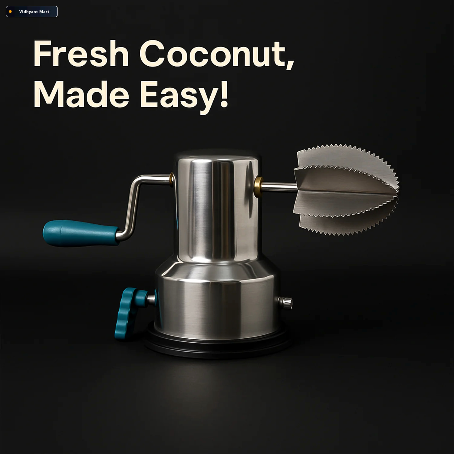 Vidhyant Mart Coconut Scraper Durable Stainless Steel With Sucti 2