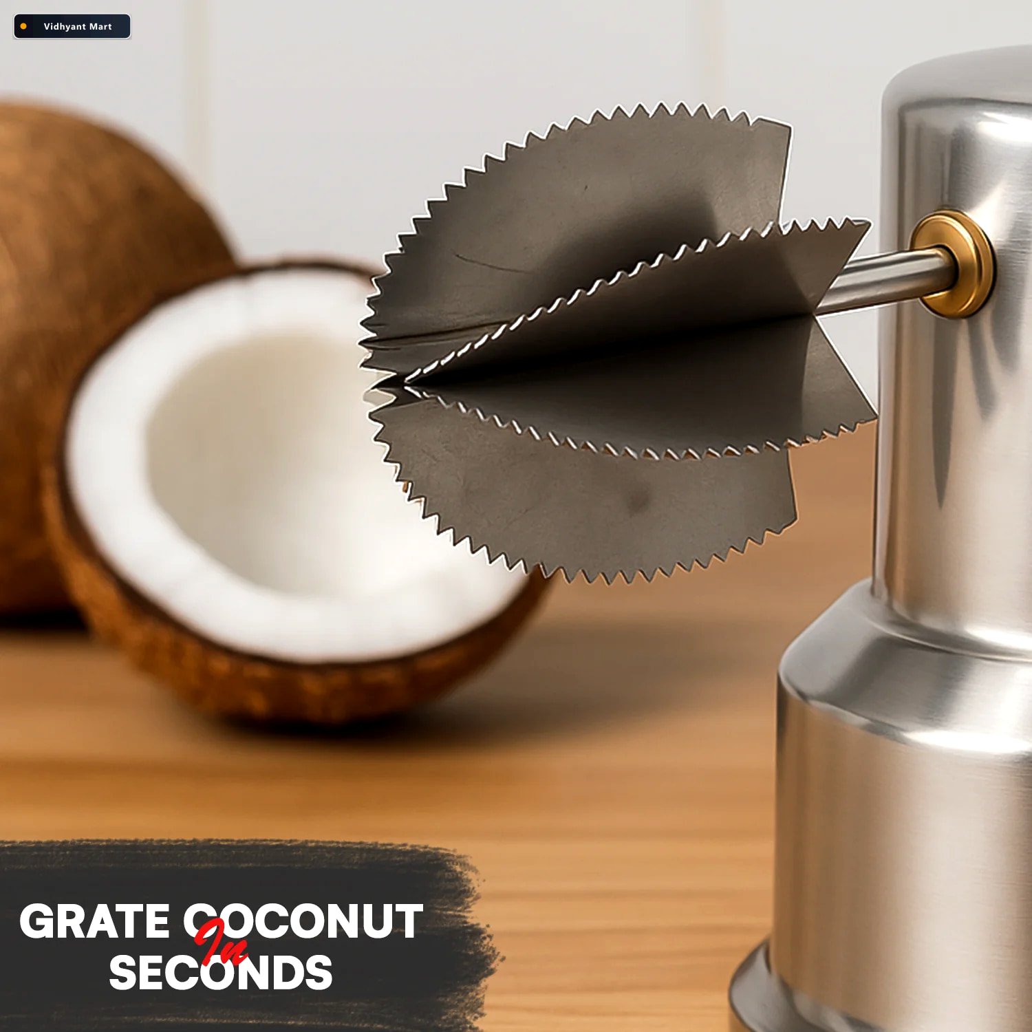 Vidhyant Mart Coconut Scraper Durable Stainless Steel With Sucti 3