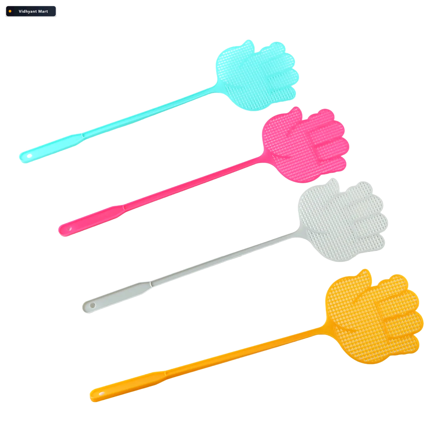 Vidhyant Mart Colourful Long Handle Plastic Fly Swatter For Home 4