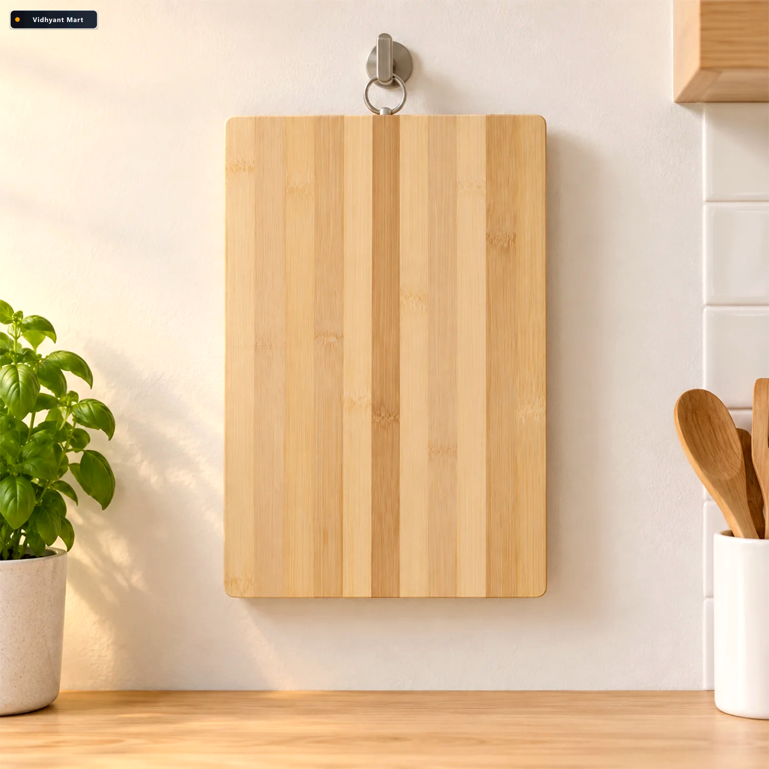 Vidhyant Mart Compact Bamboo Chopping Board 32 X 22 Cm With Hang 2