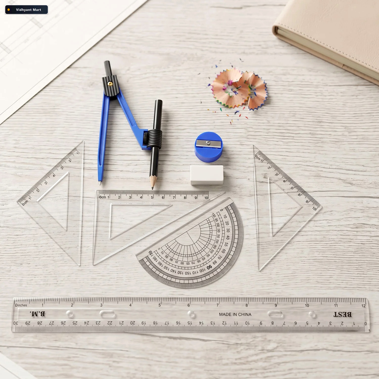 Vidhyant Mart Complete 8 In 1 Geometry Box Set For School Studen 2