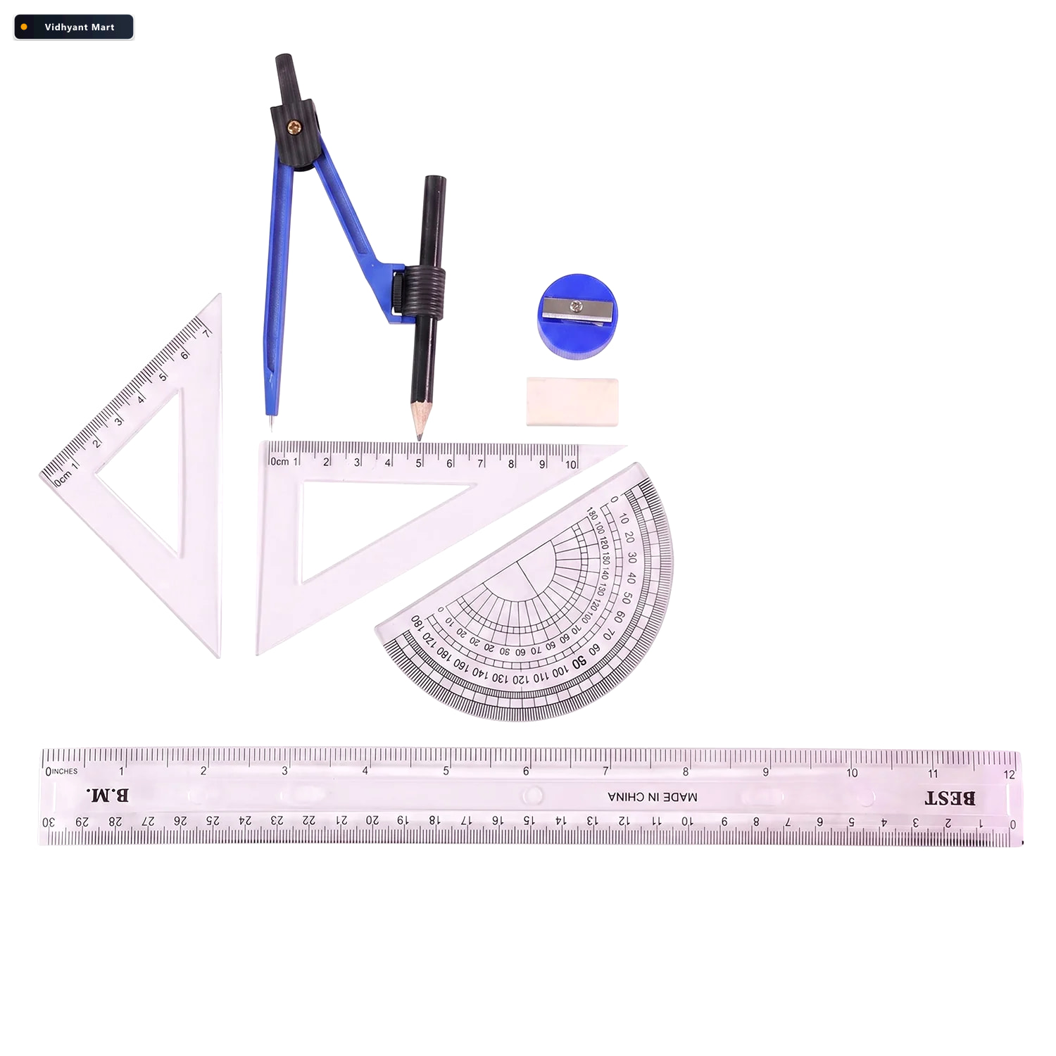 Vidhyant Mart Complete 8 In 1 Geometry Box Set For School Studen 4