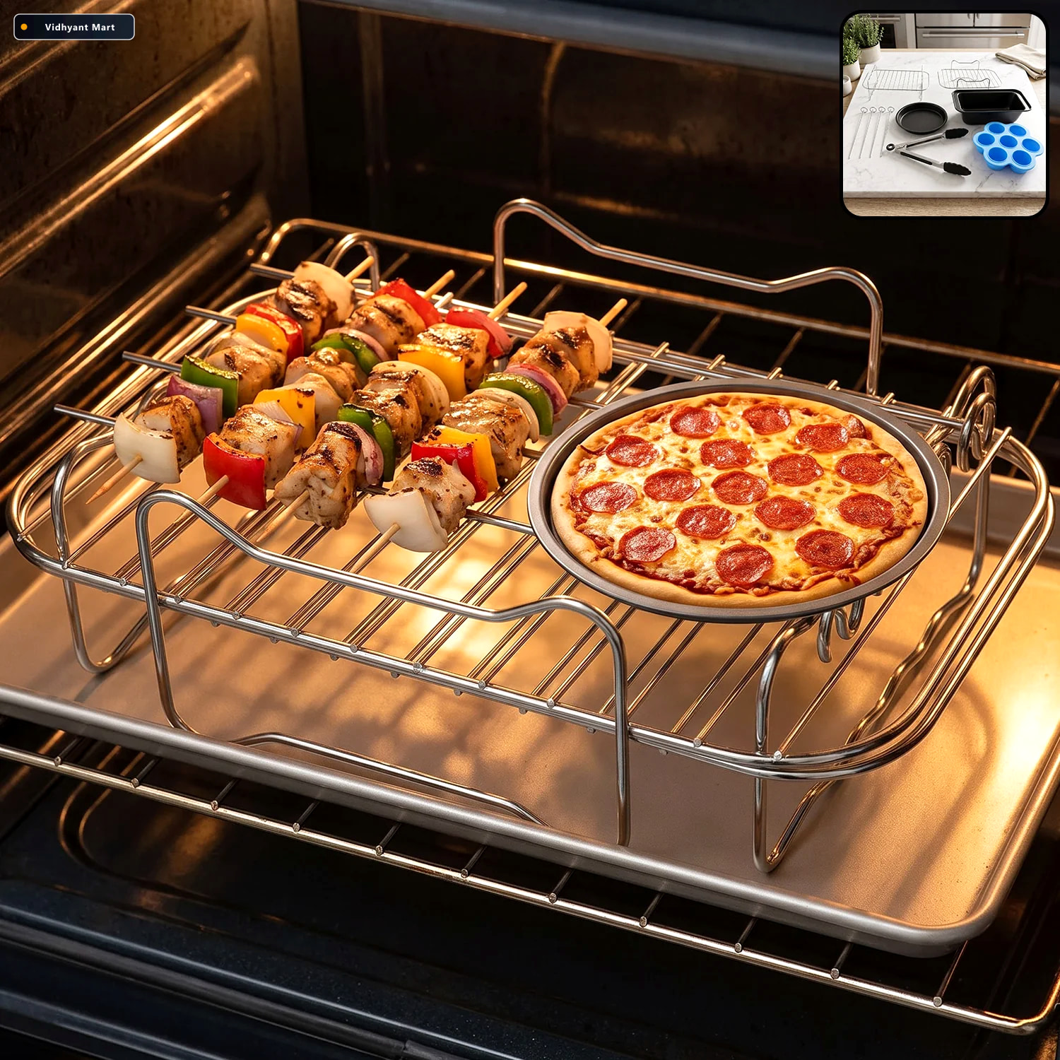 Vidhyant Mart Complete Air Fryer Accessories Combo With Racks Pa 1