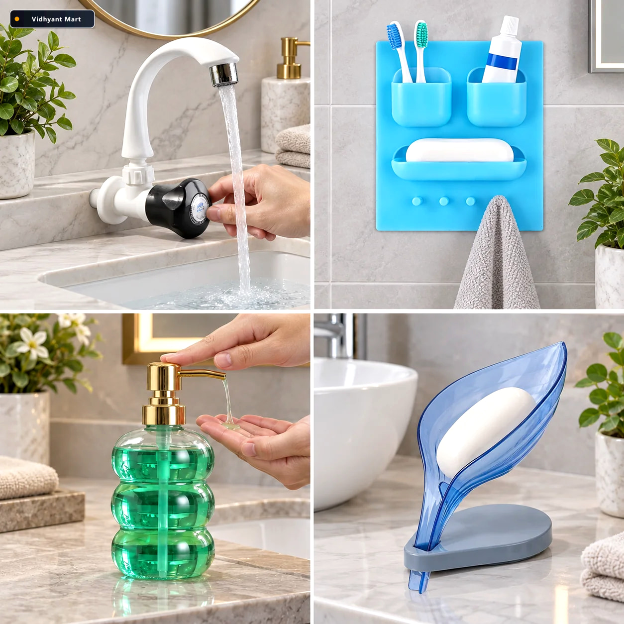 Vidhyant Mart Complete Bathroom Essentials Combo Flexible Tap So 3