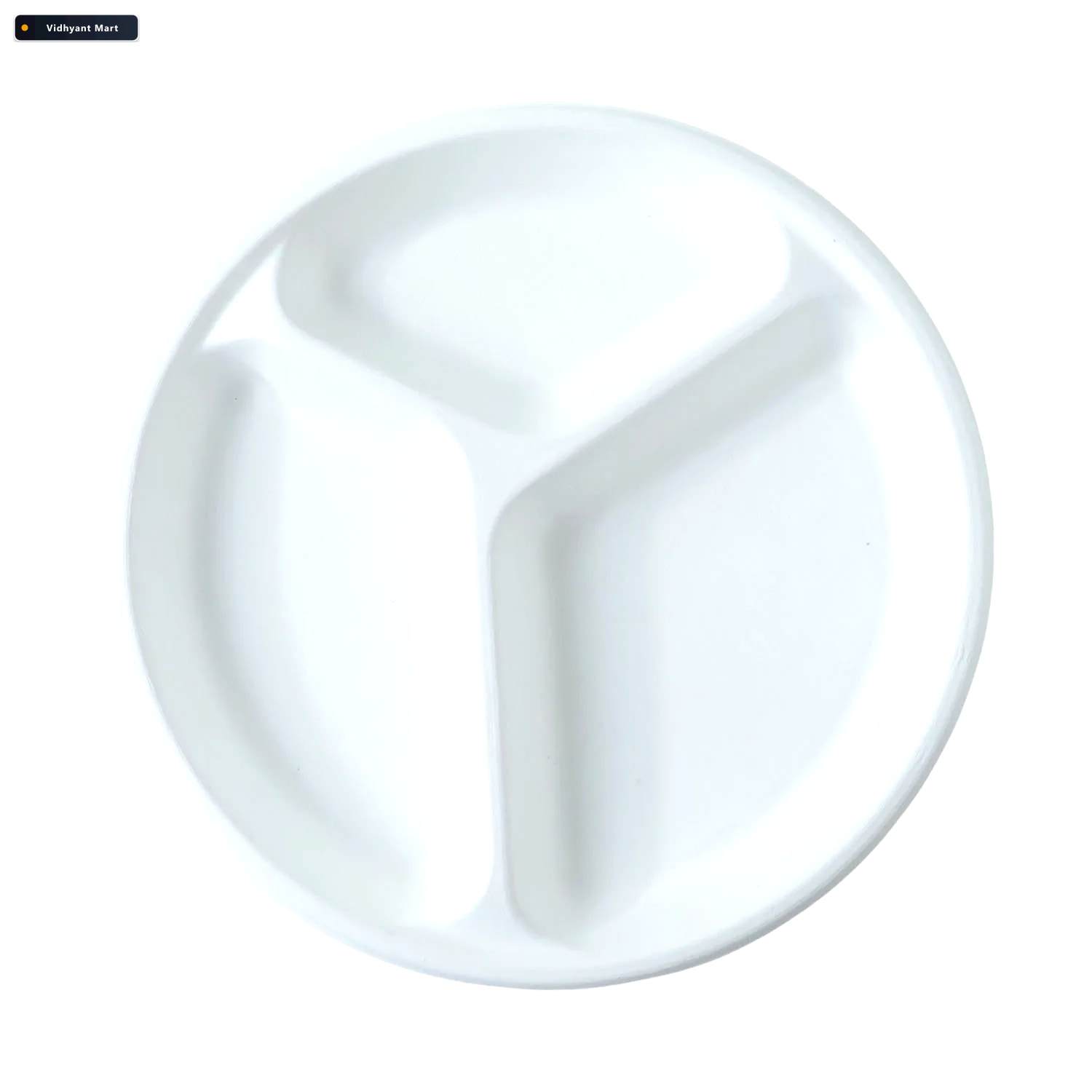 Vidhyant Mart Compostable 10 Inch 3 Compartment Bagasse Plate Le 4