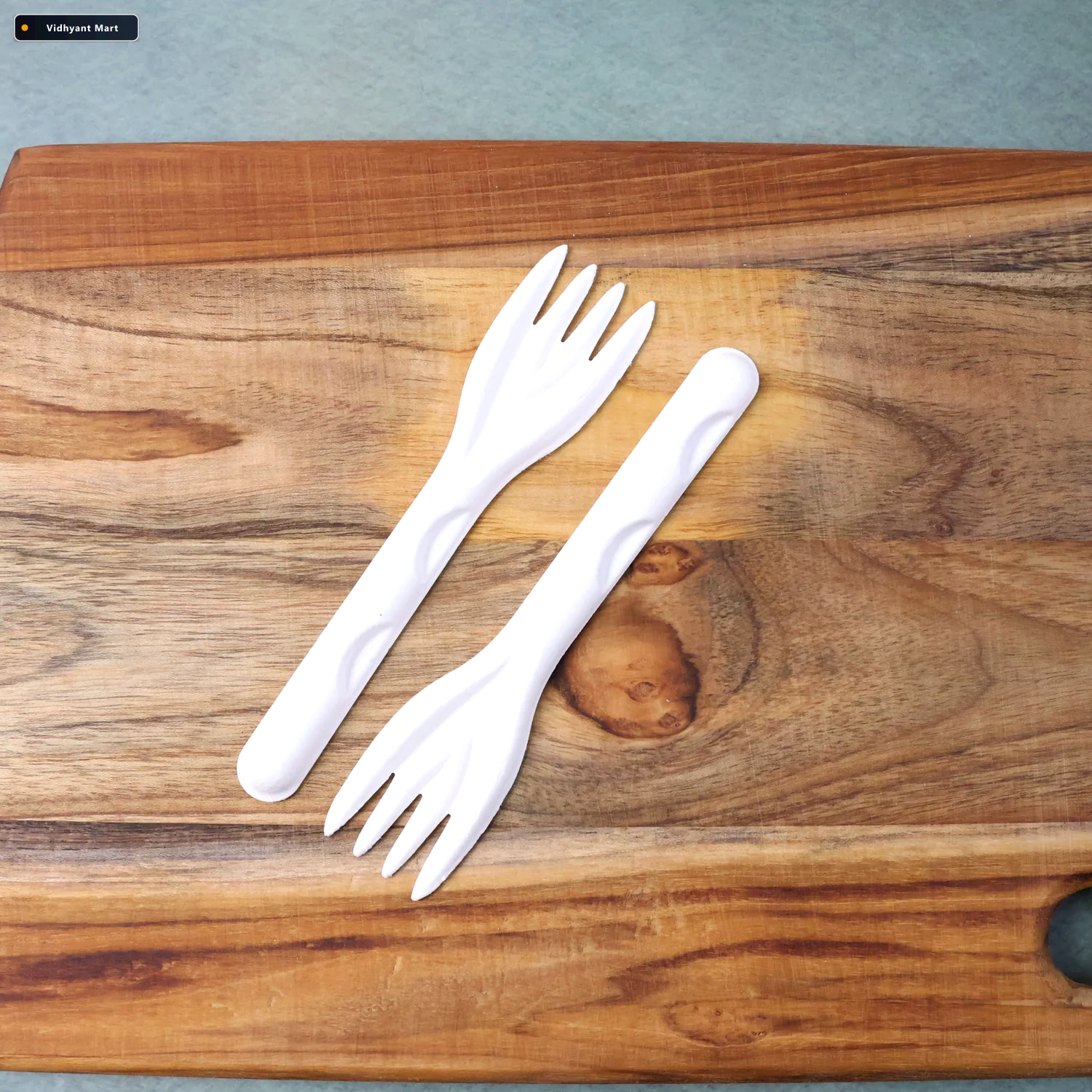 Vidhyant Mart Compostable Bagasse Forks Strong Eco Friendly Disp 3