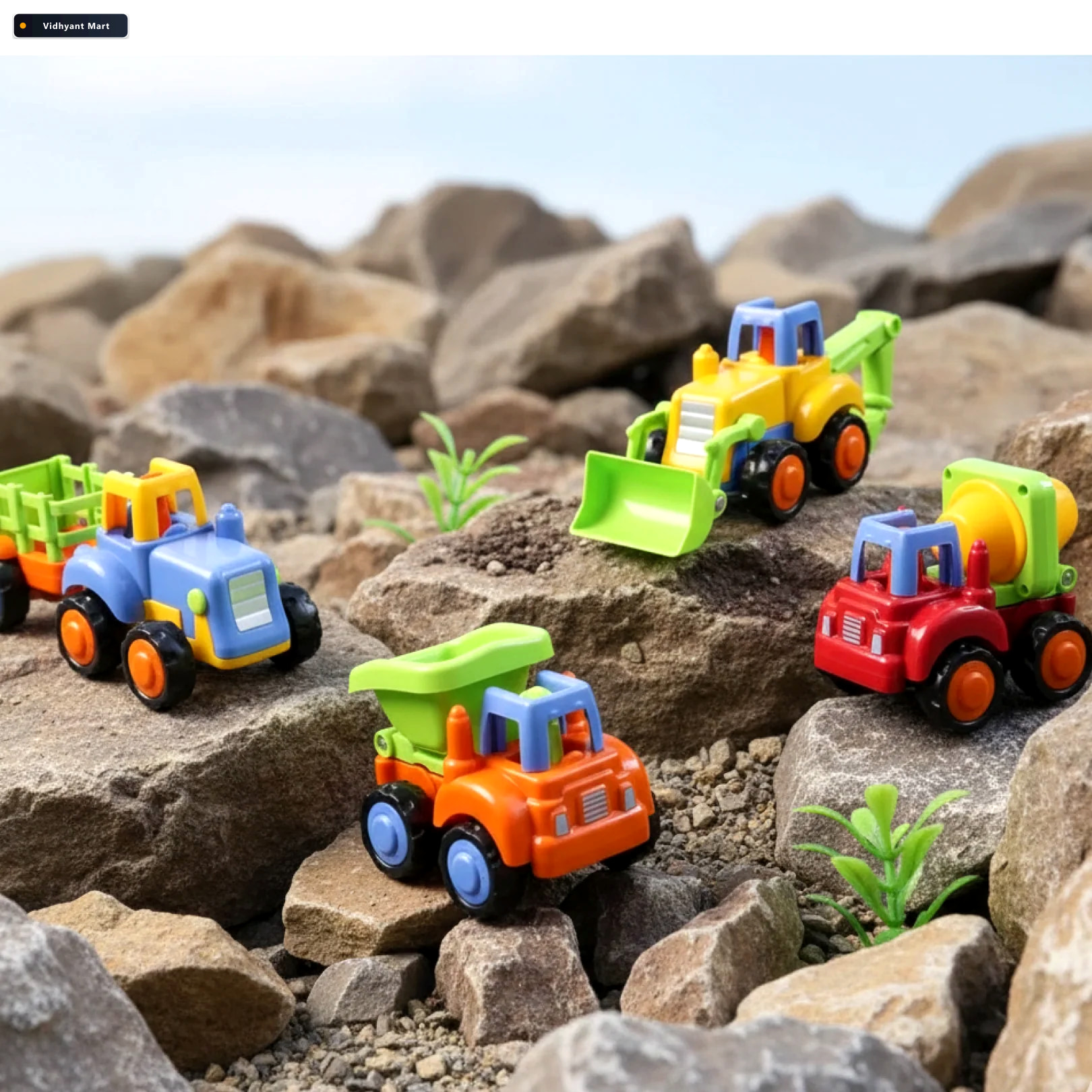 Vidhyant Mart Construction Vehicle Toy Set 4 Piece Durable Mini 2