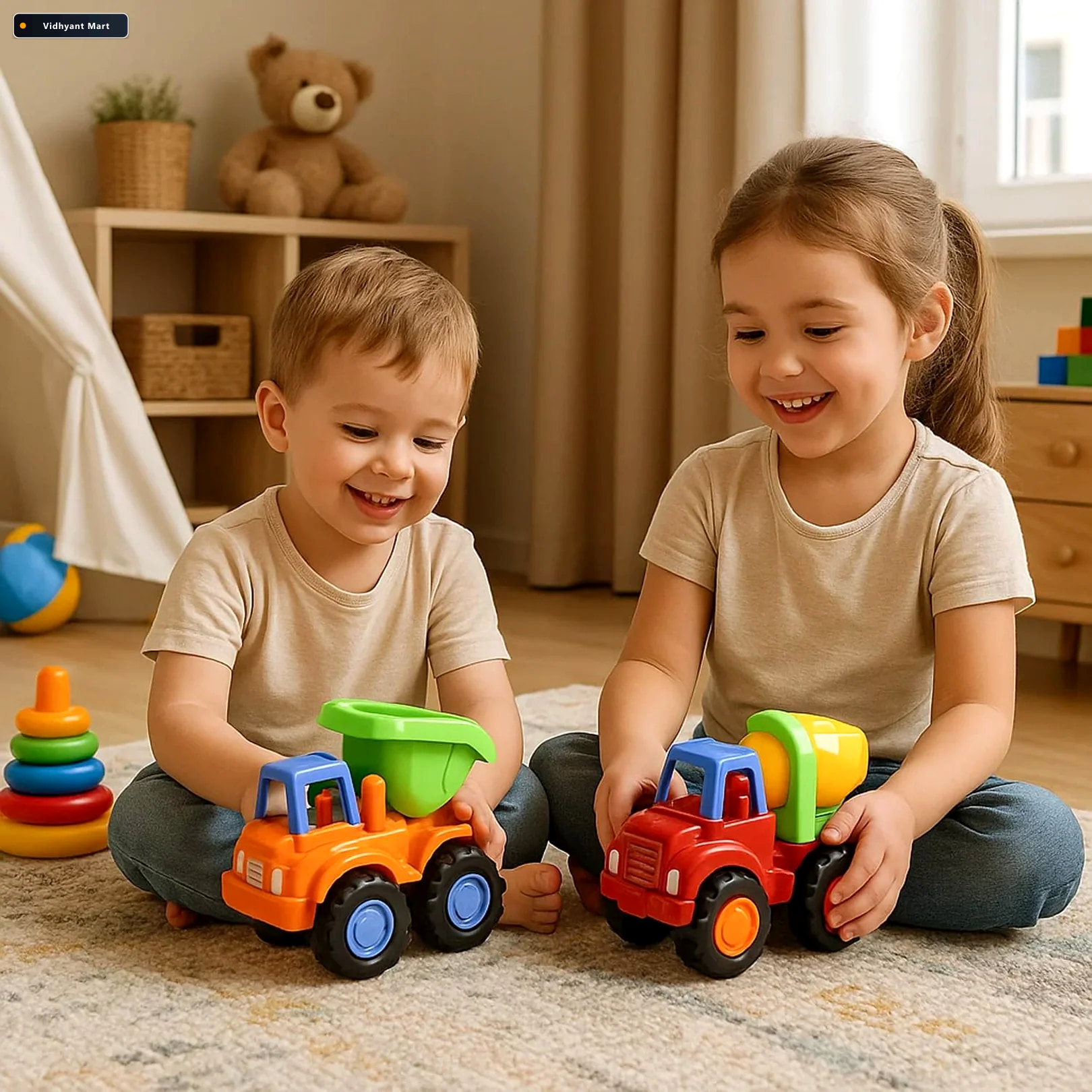 Vidhyant Mart Construction Vehicle Toy Set 4 Piece Durable Mini 4