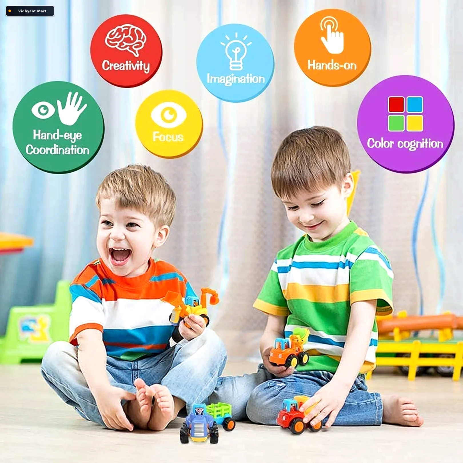 Vidhyant Mart Construction Vehicle Toy Set 4 Piece Durable Mini 5