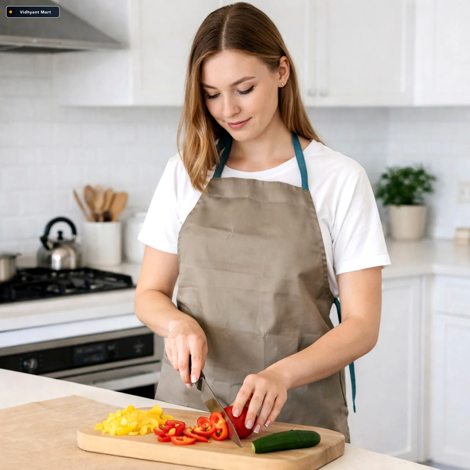 Vidhyant Mart Cooking Apron Full Coverage Adjustable Multipurpos 1