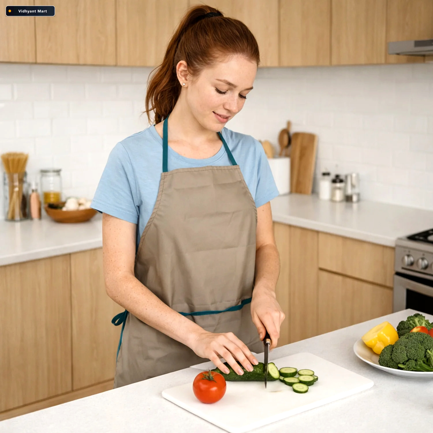 Vidhyant Mart Cooking Apron Full Coverage Adjustable Multipurpos 2