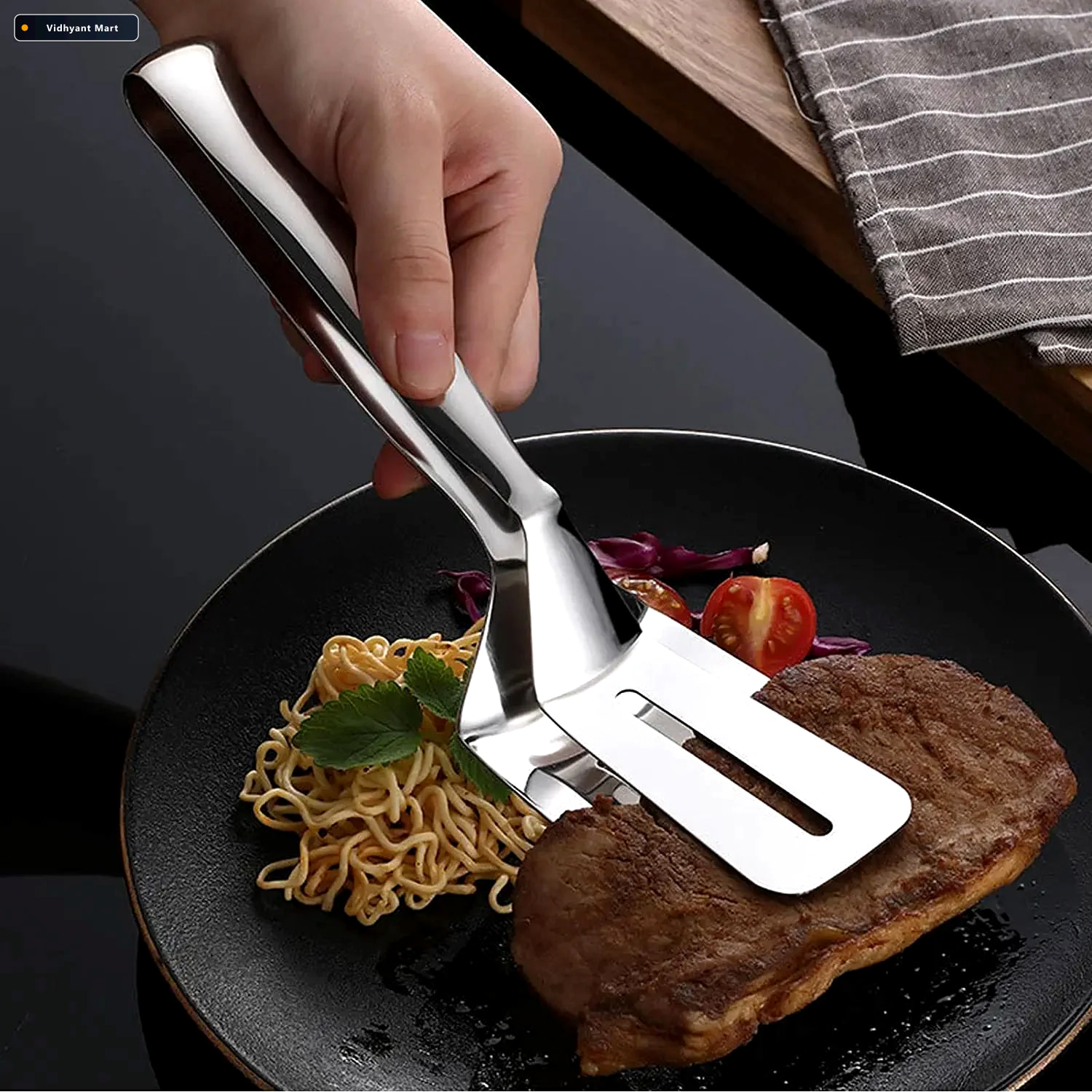 Vidhyant Mart Cooking Tong Multifunction Stainless Steel For Fry 1