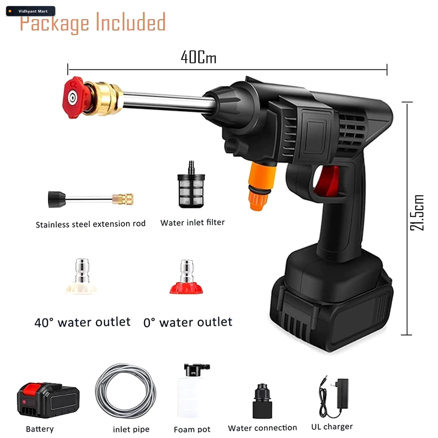 Vidhyant Mart Cordless Car Pressure Washer 48v Portable Cleaning 2
