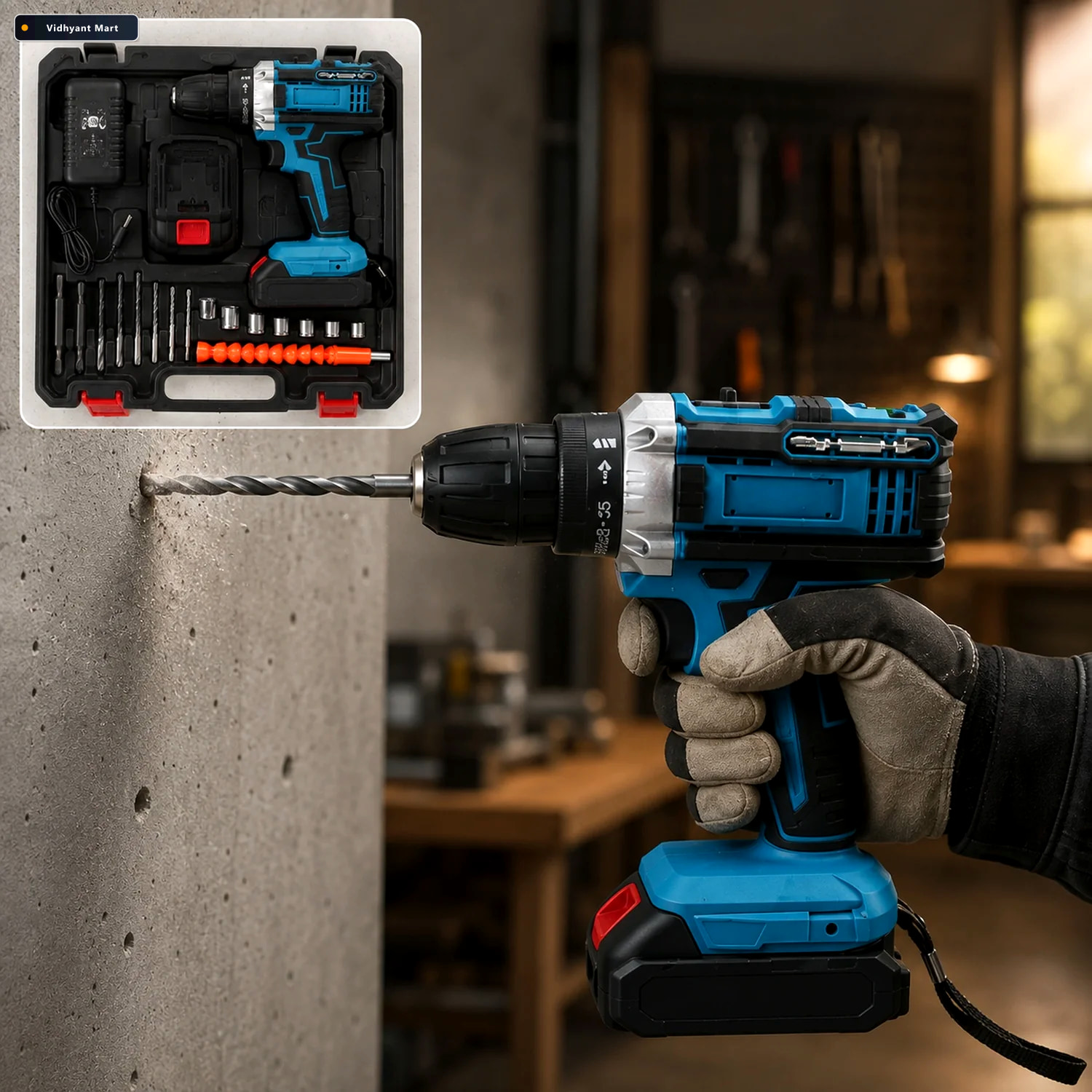Vidhyant Mart Cordless Drill Machine Portable Power Versatile Us 1