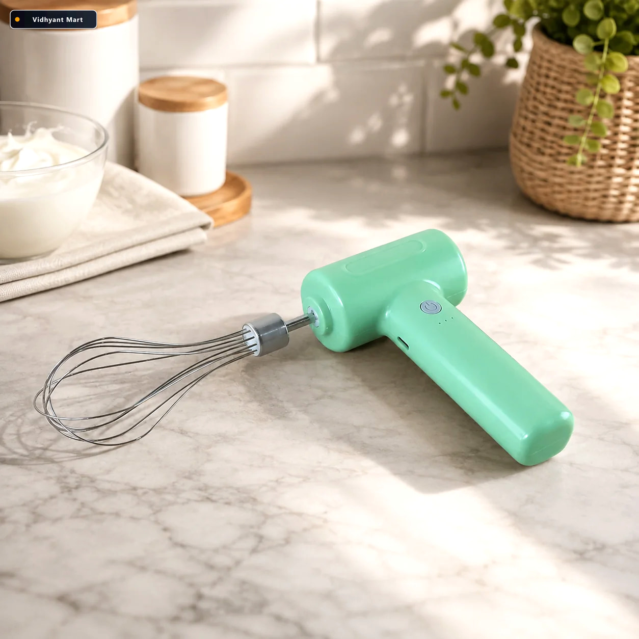 Vidhyant Mart Cordless Electric Whisk Rechargeable Handheld Mixe 1