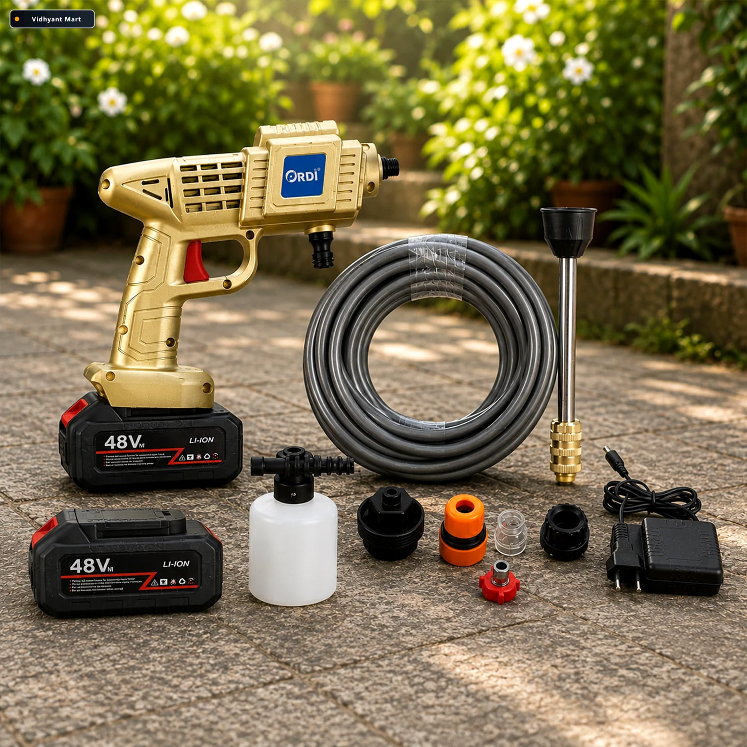 Vidhyant Mart Cordless High Pressure Car Washer Gun Kit With 2 B 3