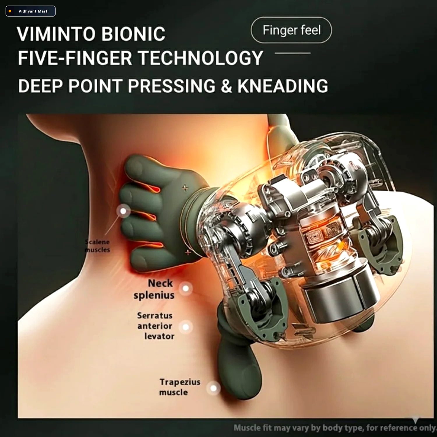 Vidhyant Mart Cordless Neck And Shoulder Massager For Men With K 3